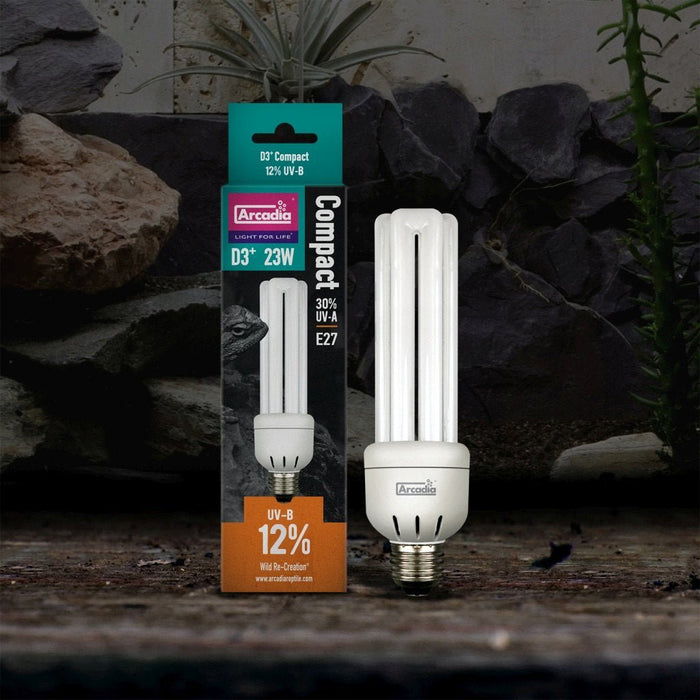 Arcadia D3+ Compact Bulb, 12%, 23 Watt - Reptiles By Post
