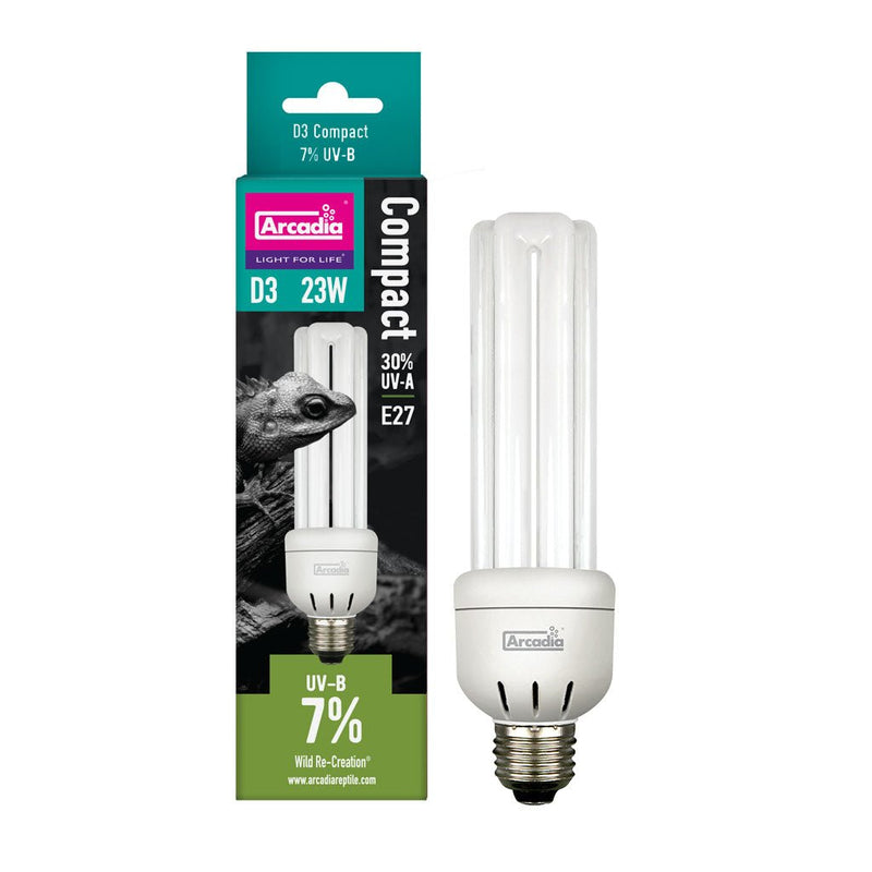 Arcadia D3 Compact Bulb, 7%, 23 Watt - Reptiles By Post