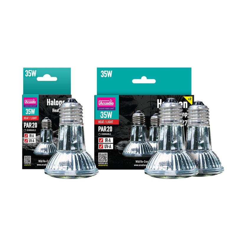 Arcadia Mini Halogen Flood Lamp, 35w, Twin Pack - Reptiles By Post