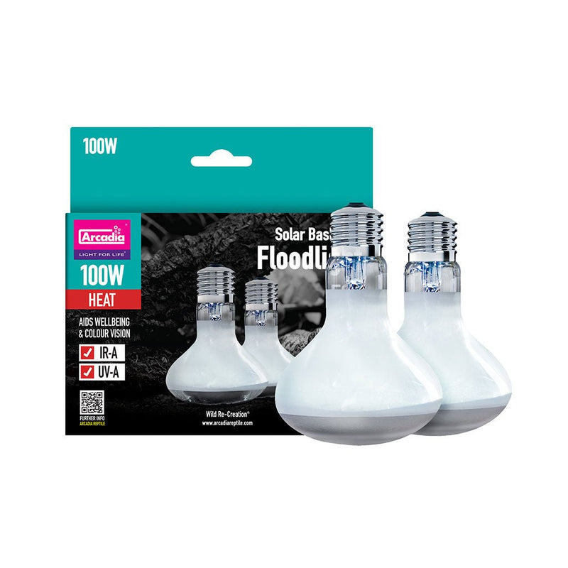 Arcadia Solar Basking Floodlight, 100w Twin Pack - Reptiles By Post