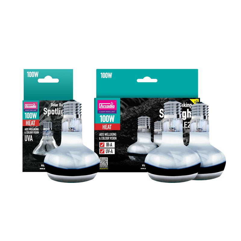 Arcadia Solar Basking Spotlight, 100w Twin Pack - Reptiles By Post
