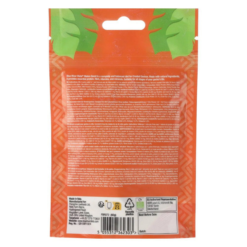 Blue River Diets - Melon Quest 60g (LIMITED EDITION) - Reptiles By Post