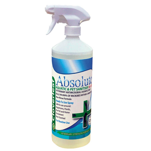 Cloverleaf ABSOLUTE+ Aquatic & Pet Sanitiser Spray 1Ltr - Reptiles By Post