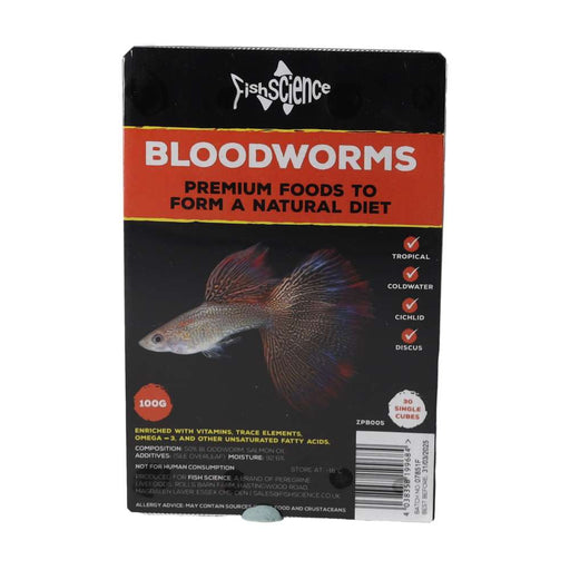 Fish Science Blister Pack Bloodworm 100g - Reptiles By Post