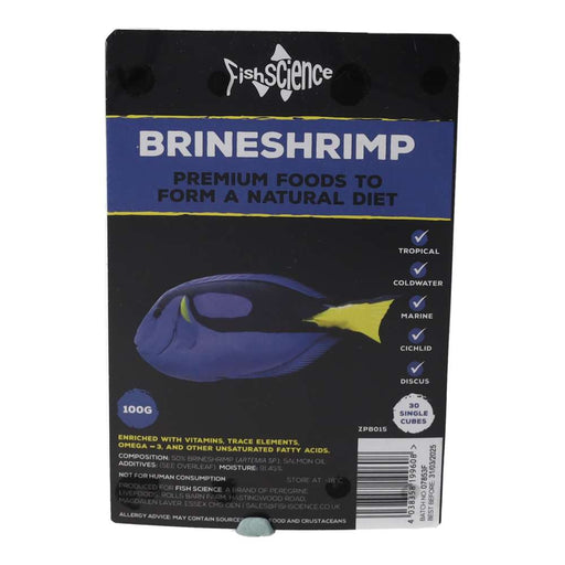 Fish Science Blister Pack Brineshrimp (Artemia) 100g - Reptiles By Post