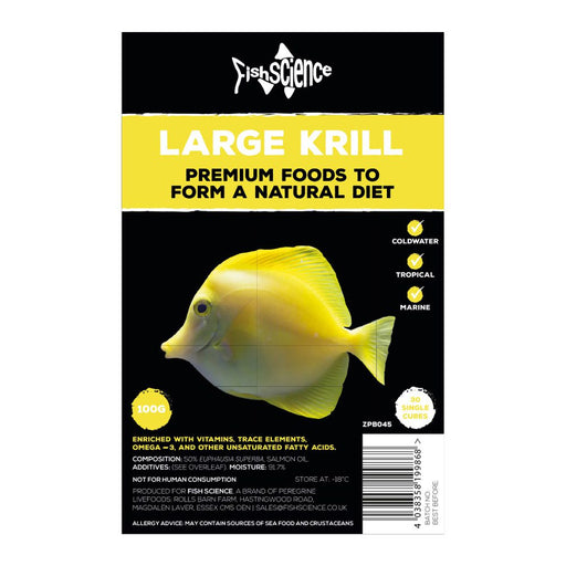 Fish Science Blister Pack LARGE Krill 100g - Reptiles By Post