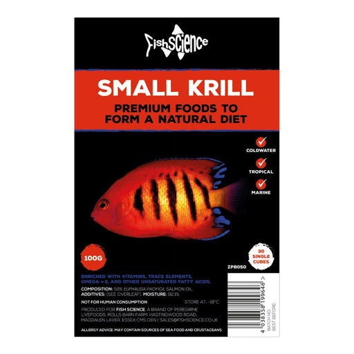 Fish Science Blister Pack SMALL Krill 100g - Reptiles By Post