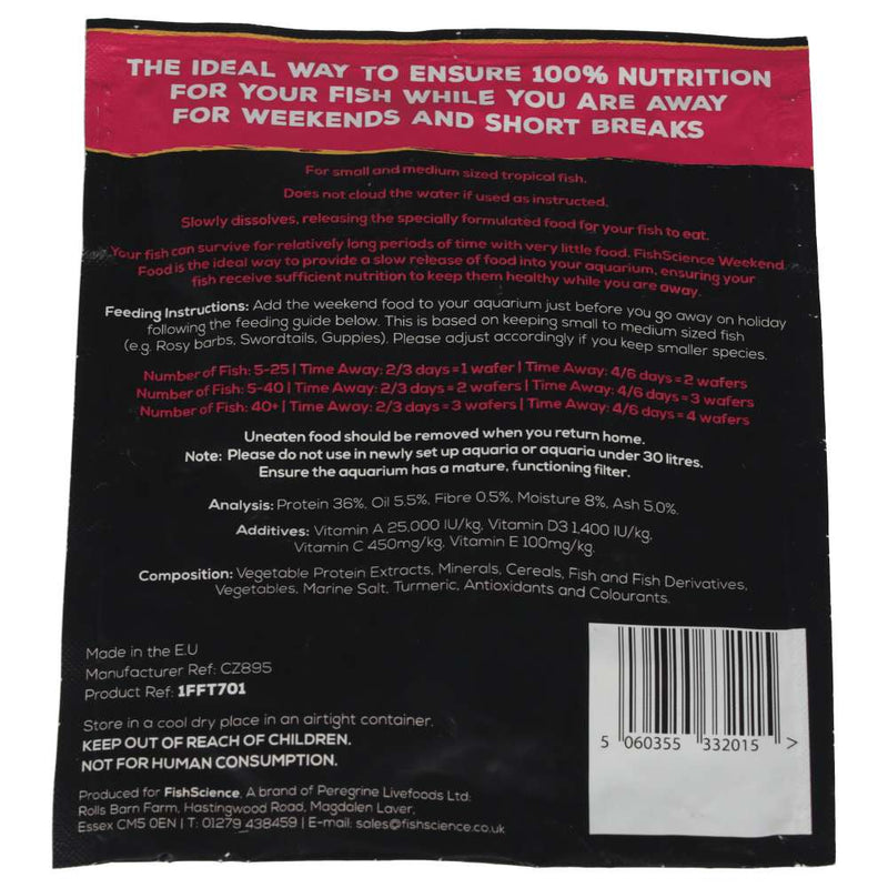 Fish Science Weekend Food 20g Sachet SINGLE - Reptiles By Post