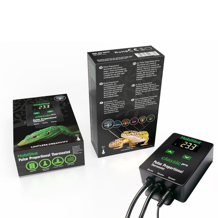 HabiStat Classic Pro Pulse Proportional Thermostat, Black, 450 Watt - Reptiles By Post