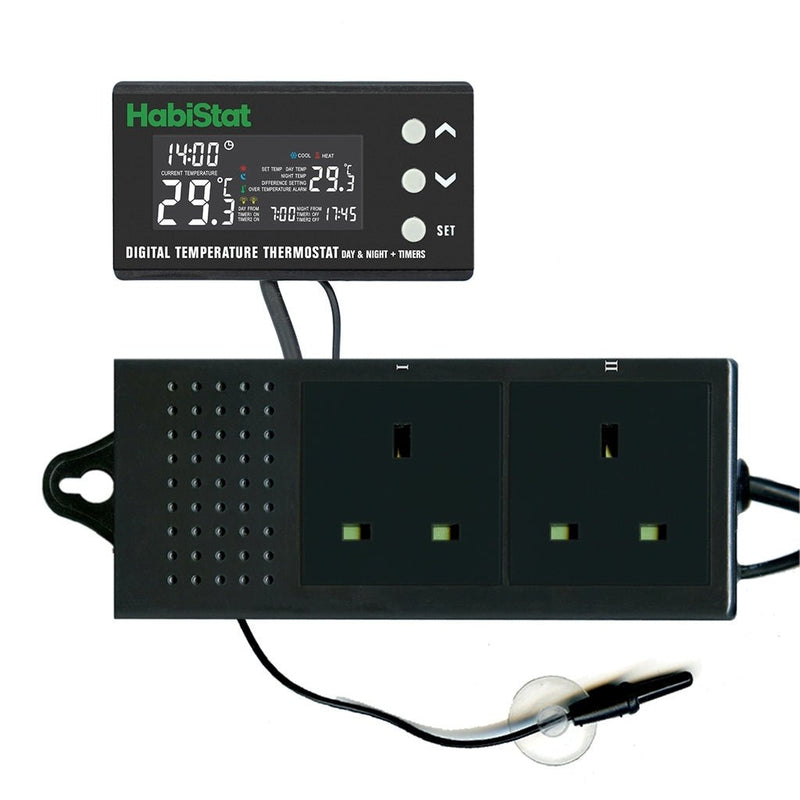 HabiStat Digital Temperature Thermostat, Day/Night, Timer, 600 Watt - Reptiles By Post