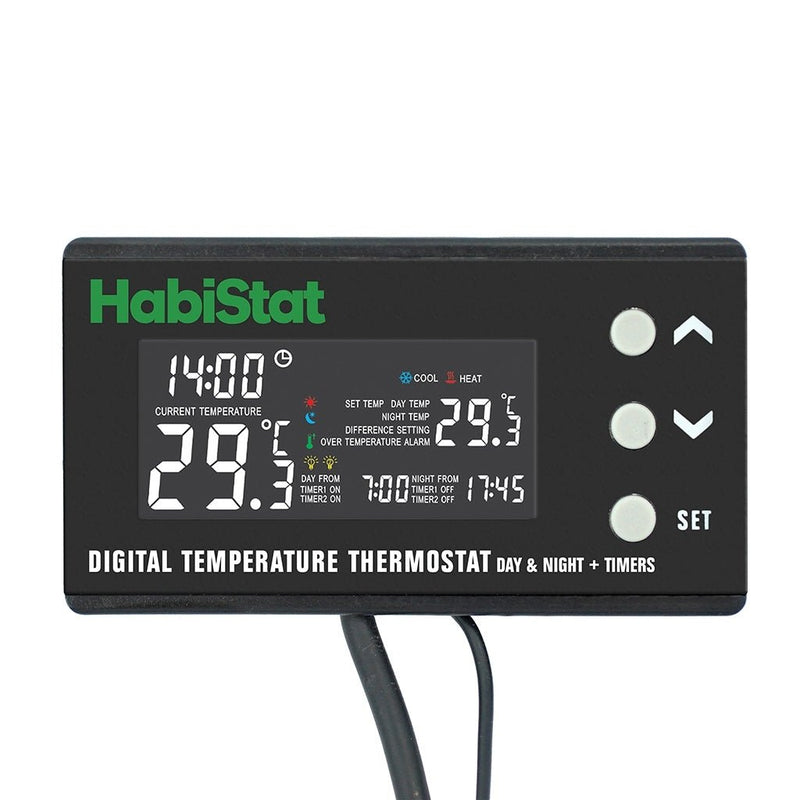 HabiStat Digital Temperature Thermostat, Day/Night, Timer, 600 Watt - Reptiles By Post