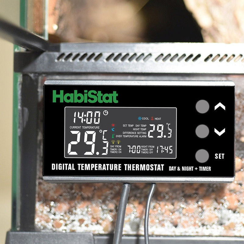 HabiStat Digital Temperature Thermostat, Day/Night, Timer, 600 Watt - Reptiles By Post