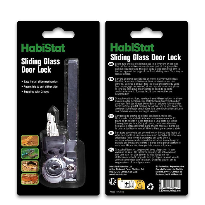 HabiStat Sliding Glass Door Lock 120mm - Reptiles By Post