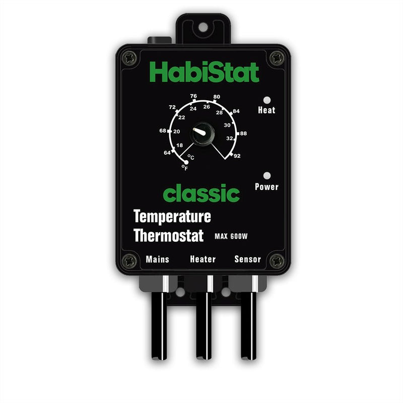 HabiStat Temperature Thermostat, Black, 600 Watt - Reptiles By Post