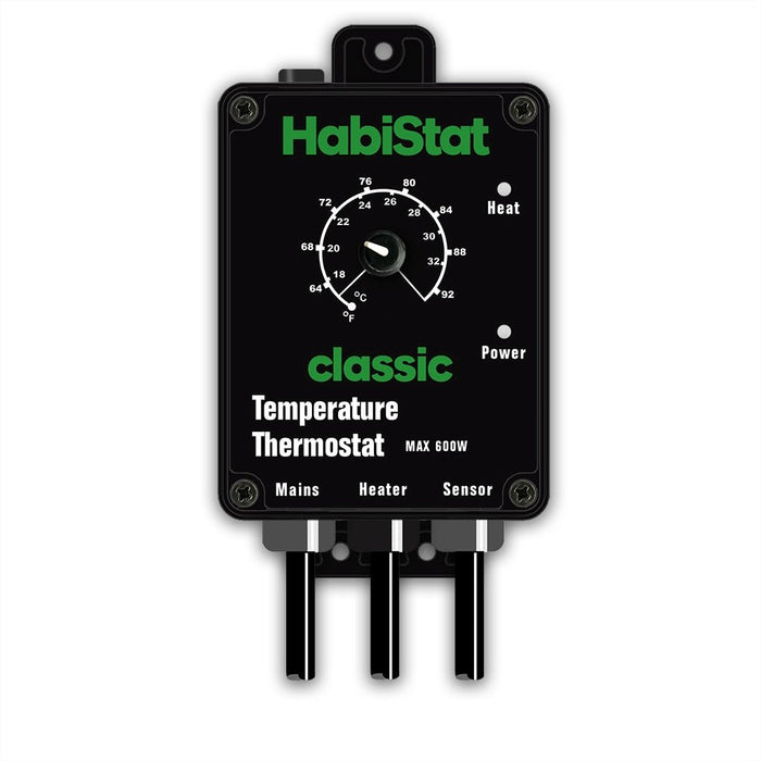 HabiStat Temperature Thermostat, Black, 600 Watt - Reptiles By Post
