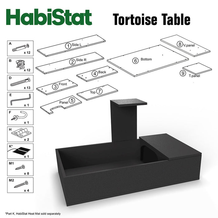 HabiStat Tortoise Starter Kit, Black - Reptiles By Post