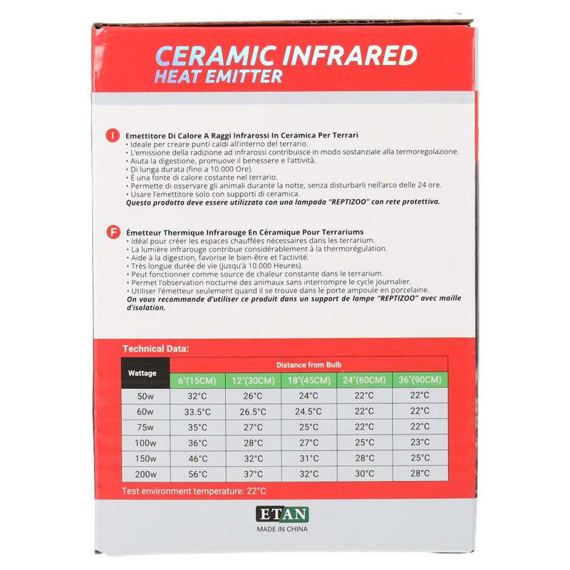 Reptizoo Ceramic Heat Emitter, Black - Reptiles By Post