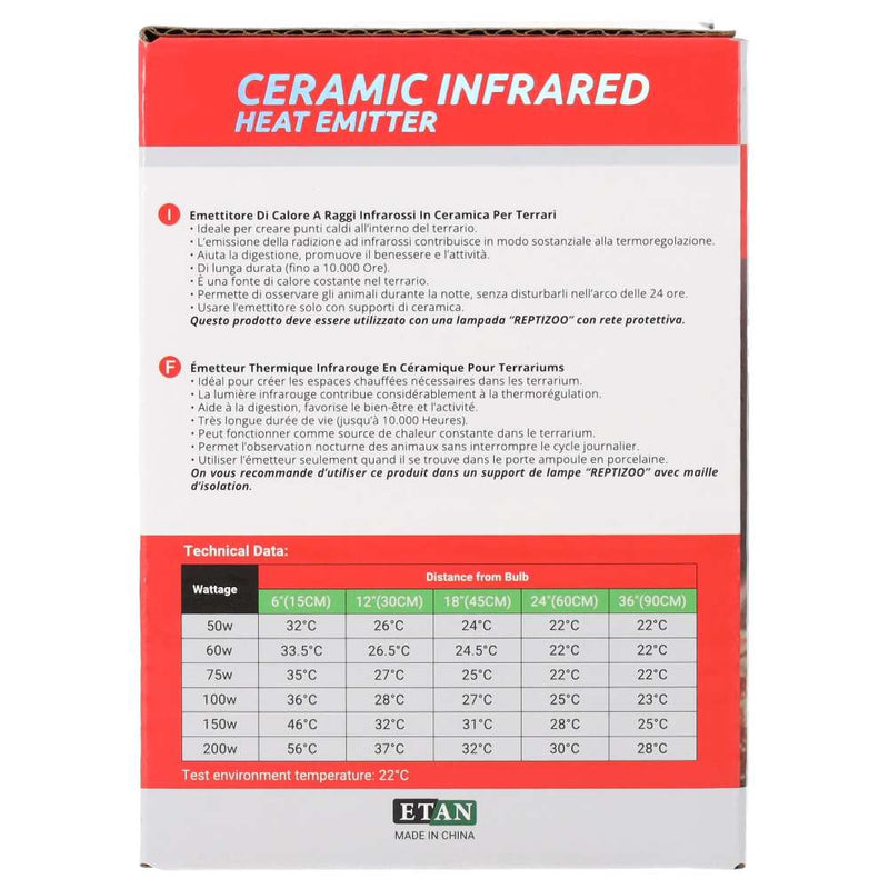 Reptizoo Ceramic Heat Emitter, Black - Reptiles By Post