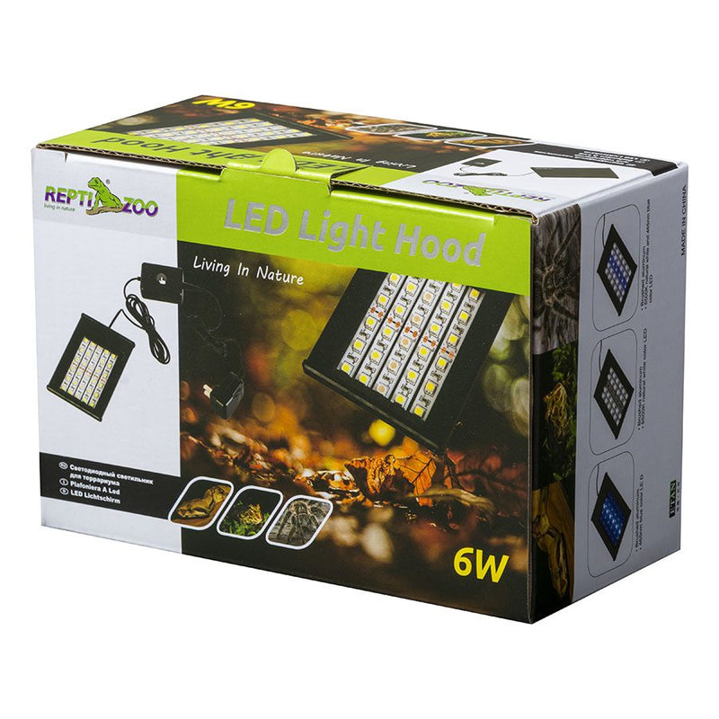 ReptiZoo LED Light Hood with Brackets - 6w - 13.2x9cm - Reptiles By Post