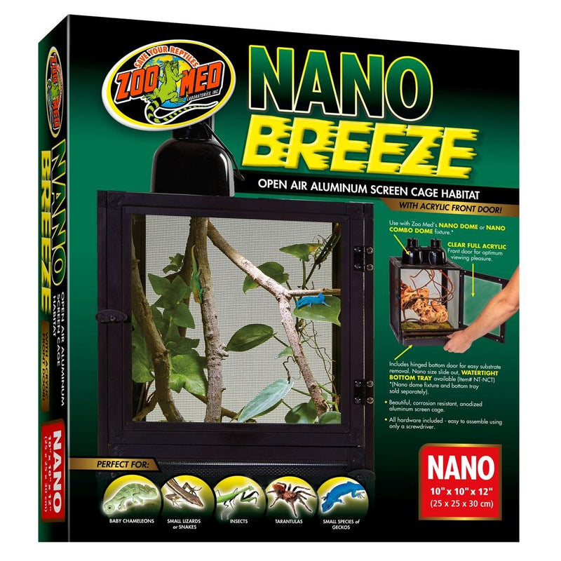 Zoo Med Nano Breeze Aluminium Screen Cage, 25 x 25 x 30cm (10 x 10 x 12") - Reptiles By Post
