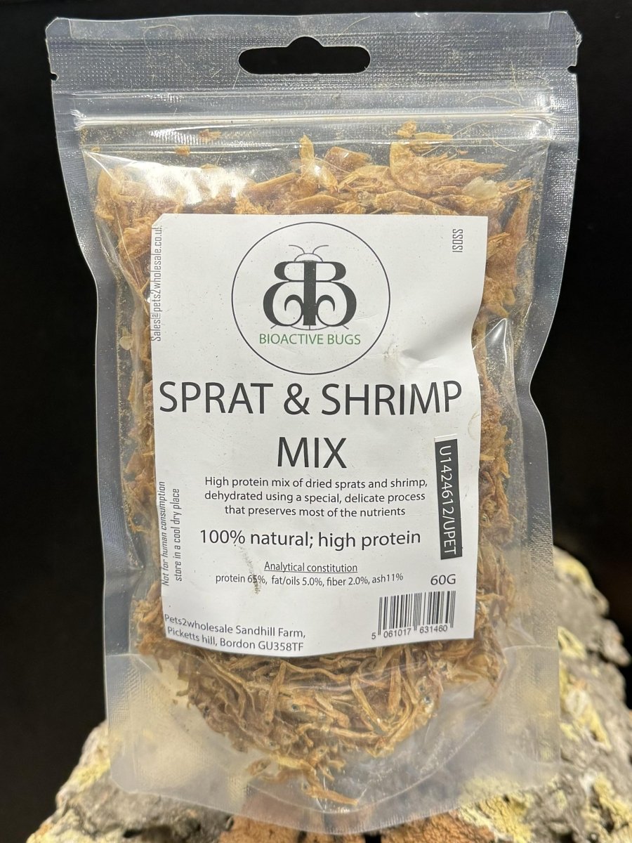 Dried Sprat & Shrimp Mix Isopod Food 60g Bioactive Bugs — Reptiles By Post