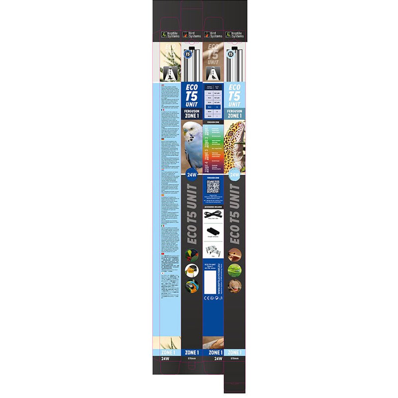 Reptile Systems Eco T5 Unit Zone 1, 24w 570mm - Reptiles By Post