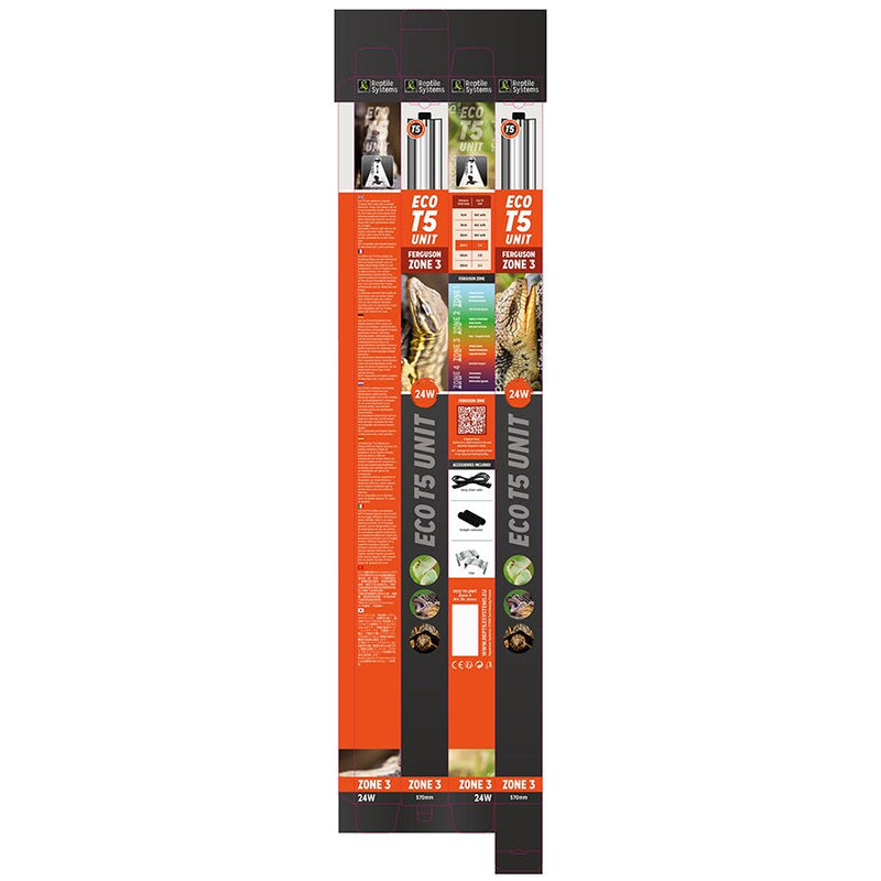 Reptile Systems Eco T5 Unit Zone 3, 24w 570mm - Reptiles By Post